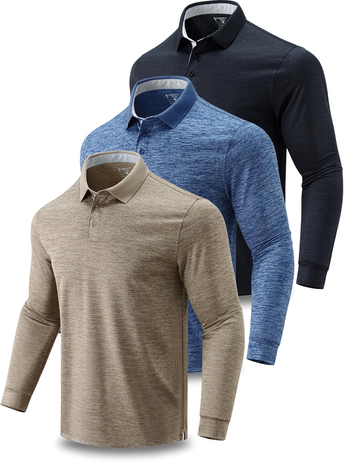 Dry Fit Long Sleeve Polo Shirts for Men - Performance Tops