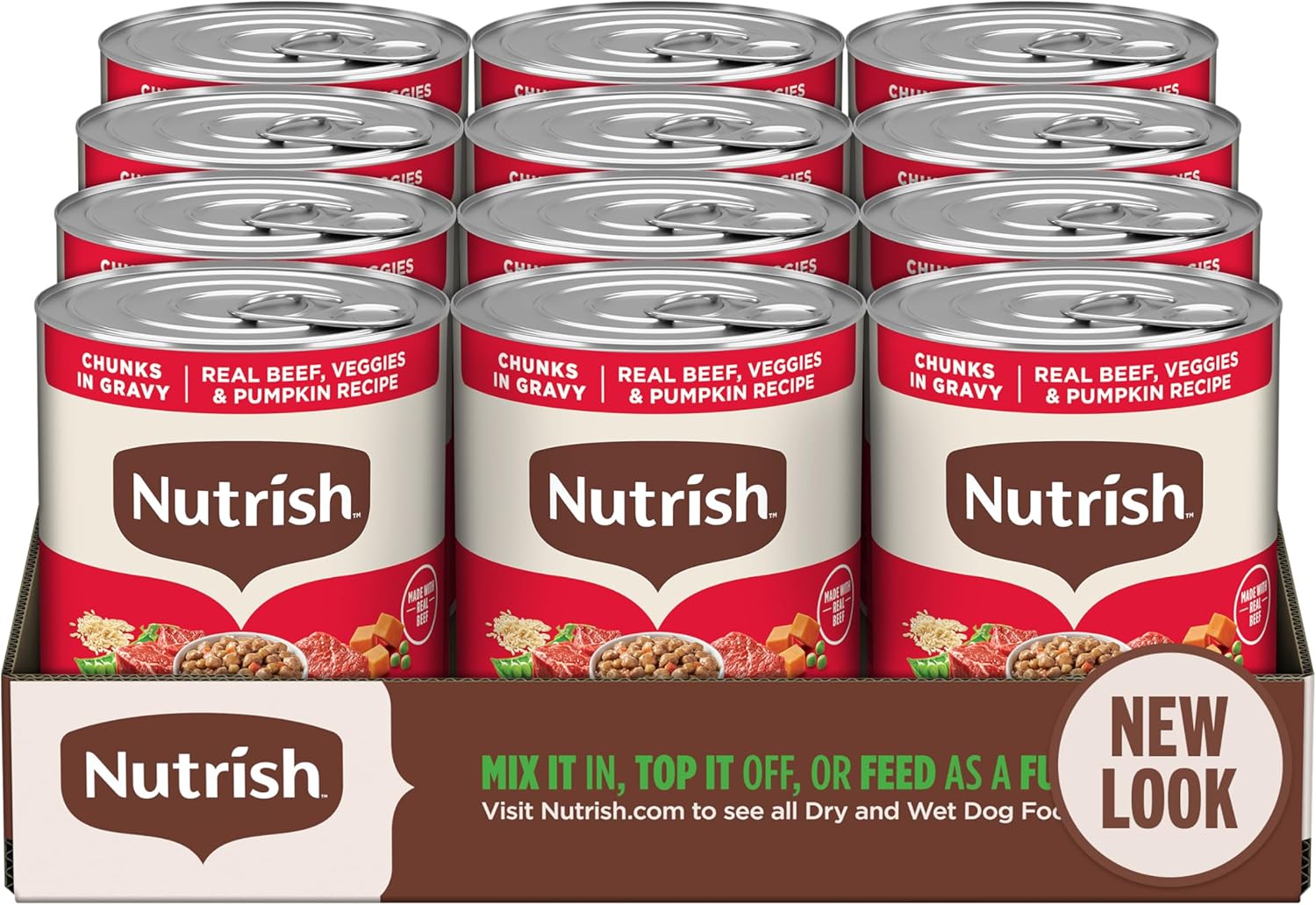 Nutrish Real Beef & Veggies Recipe Wet Dog Food for Healthy Dogs
