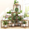 HOMKIRT Corner Plant Stand for Indoor Outdoor Use with Style