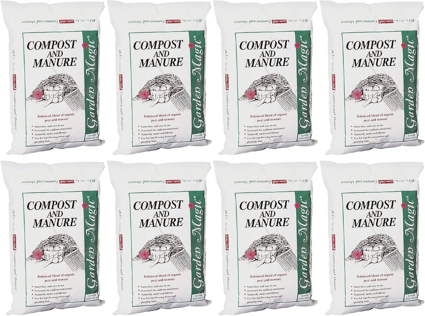 Michigan Peat 8-Pack Compost and Manure Blend for Healthy Plants
