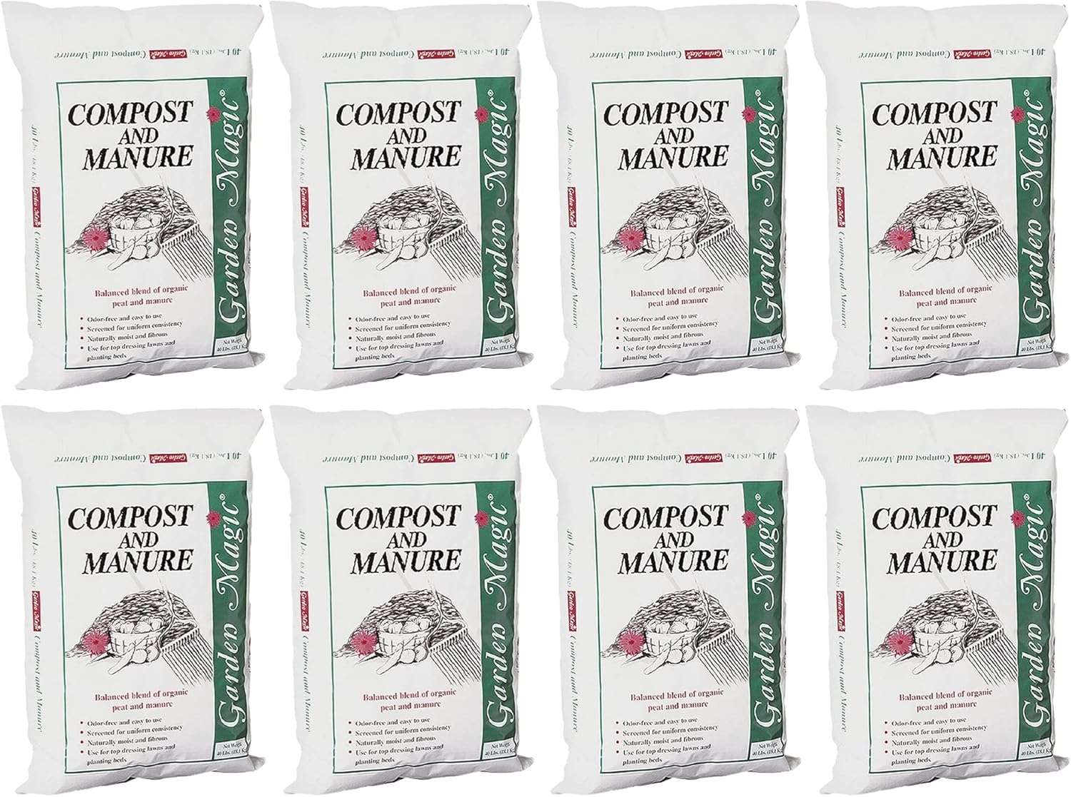 Michigan Peat 8-Pack Compost and Manure Blend for Healthy Plants