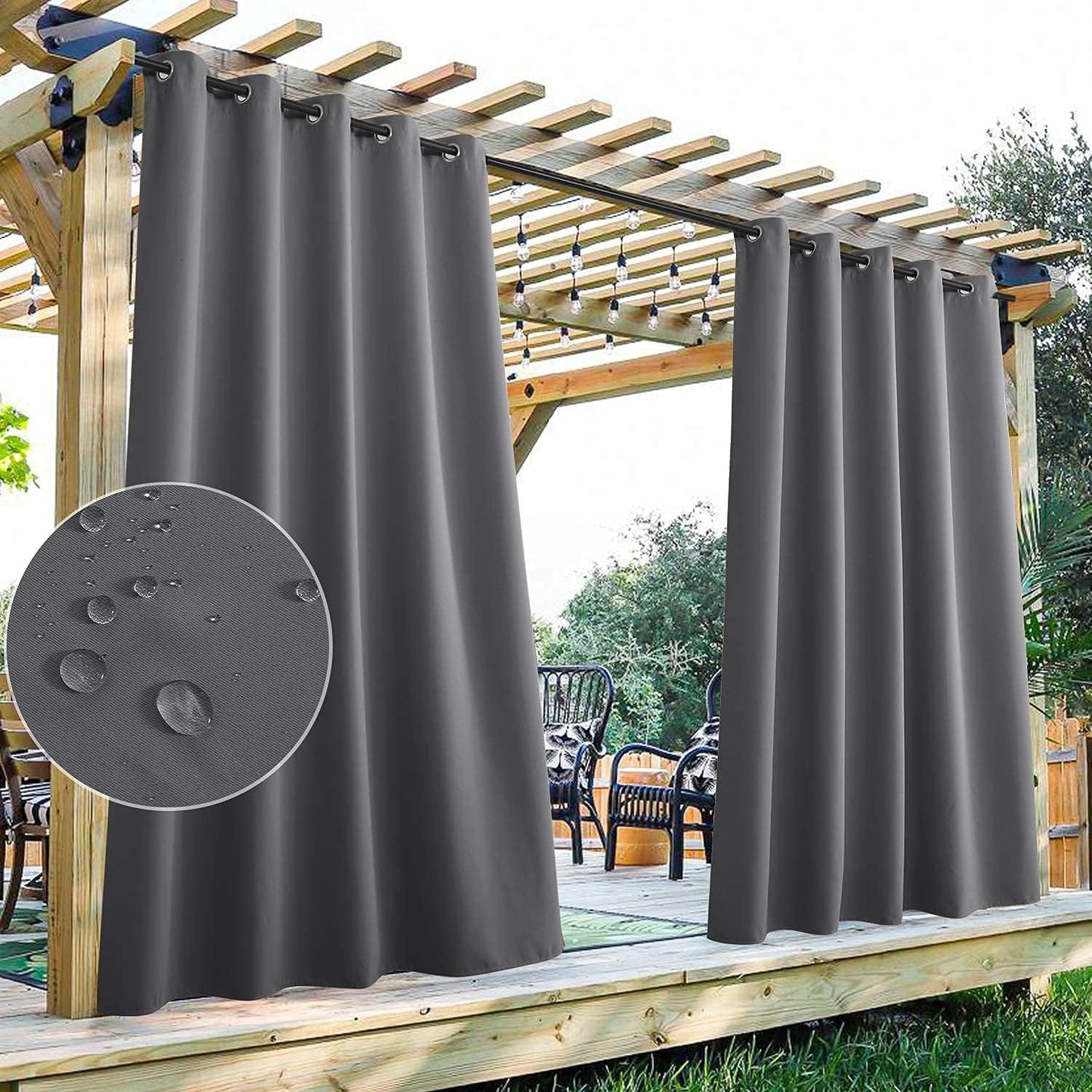 StangH Extra Wide Outdoor Curtains for Patio and Porch Use