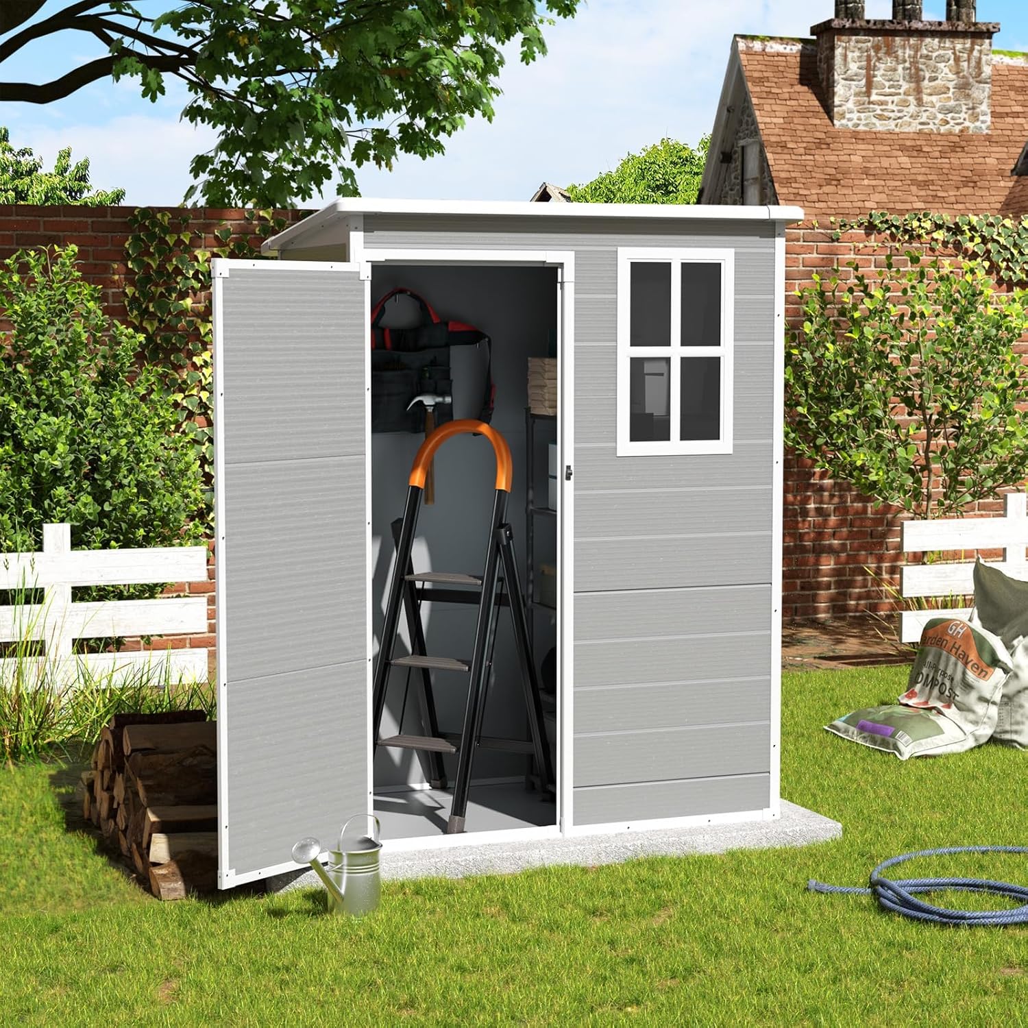 5x3FT Outdoor Storage Shed for Bikes and Garden Accessories