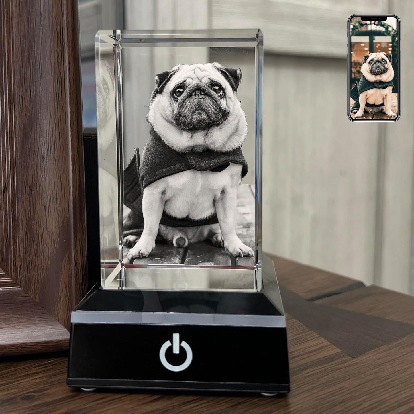 3D Crystal Photo Personalized Dog Cat Memorial Gifts for Pet Owners