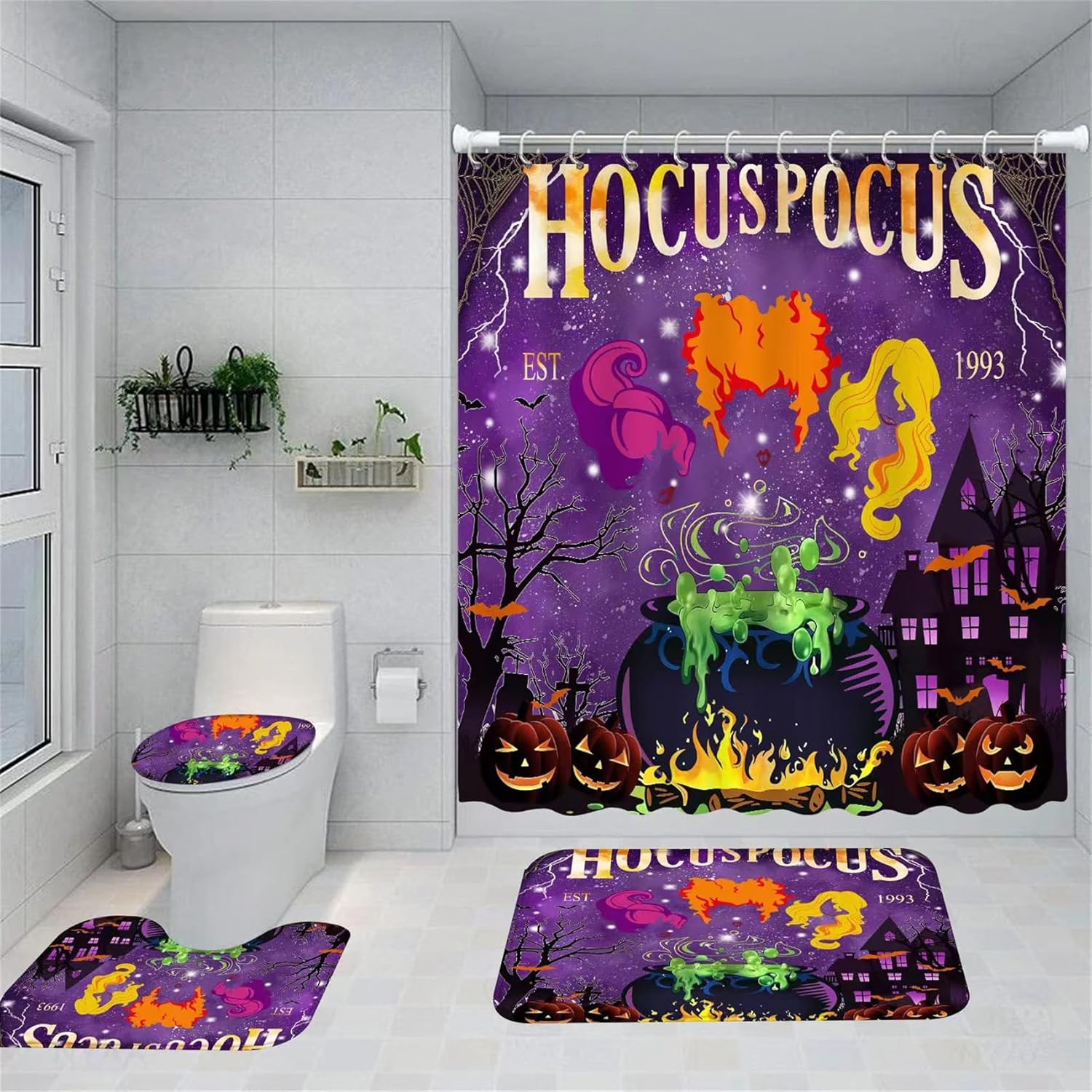 Hocus Pocus 4-Pc Bathroom Set - Halloween Decor Delight