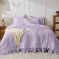 Lavender Comforter Full Size Seersucker 3-Piece Set - Lightweight All