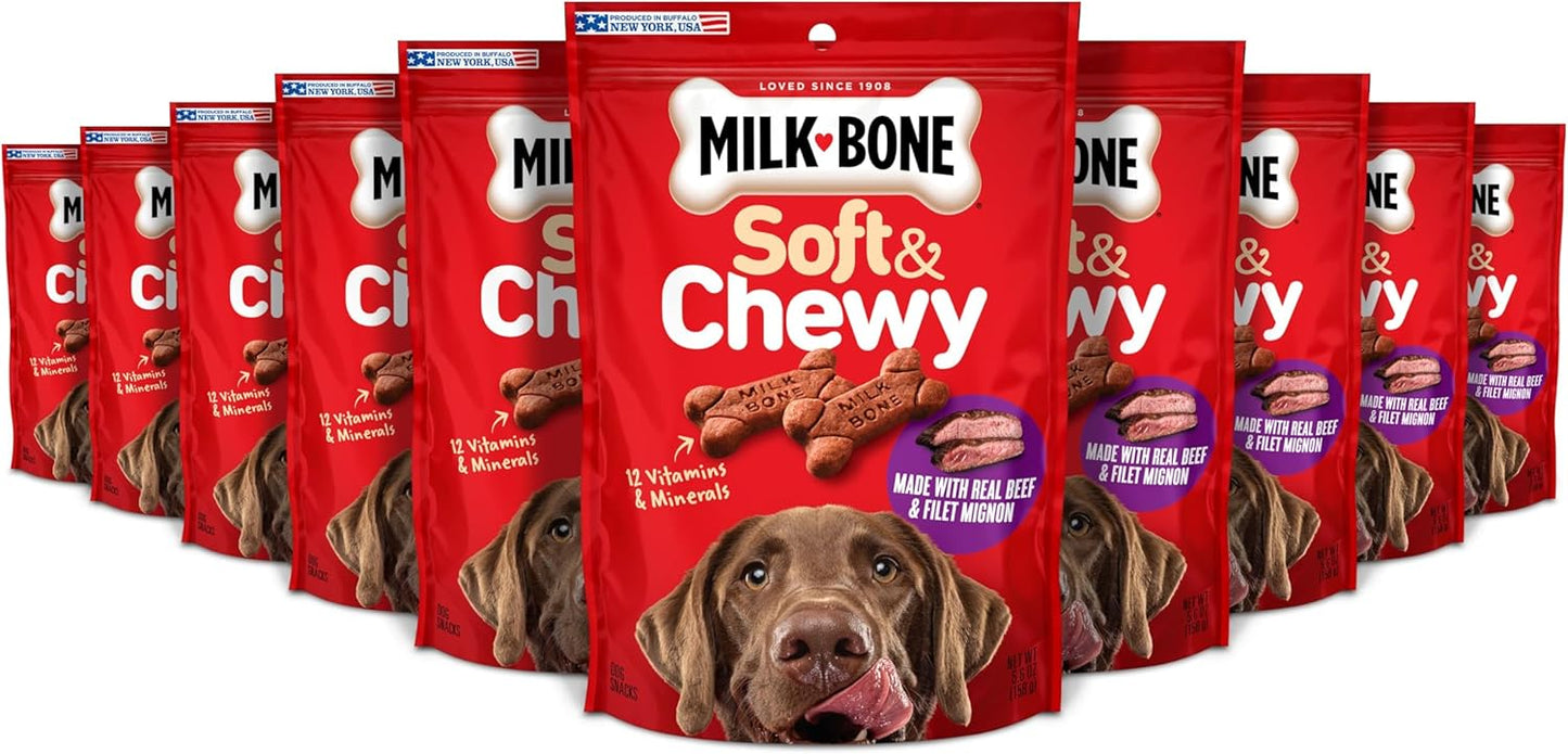 Milk-Bone Soft & Chewy Dog Treats with Real Beef & Flavor
