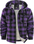 Men's Flannel Shirt Jacket Sherpa Lined Plaid Coat - Warm Winter Layer