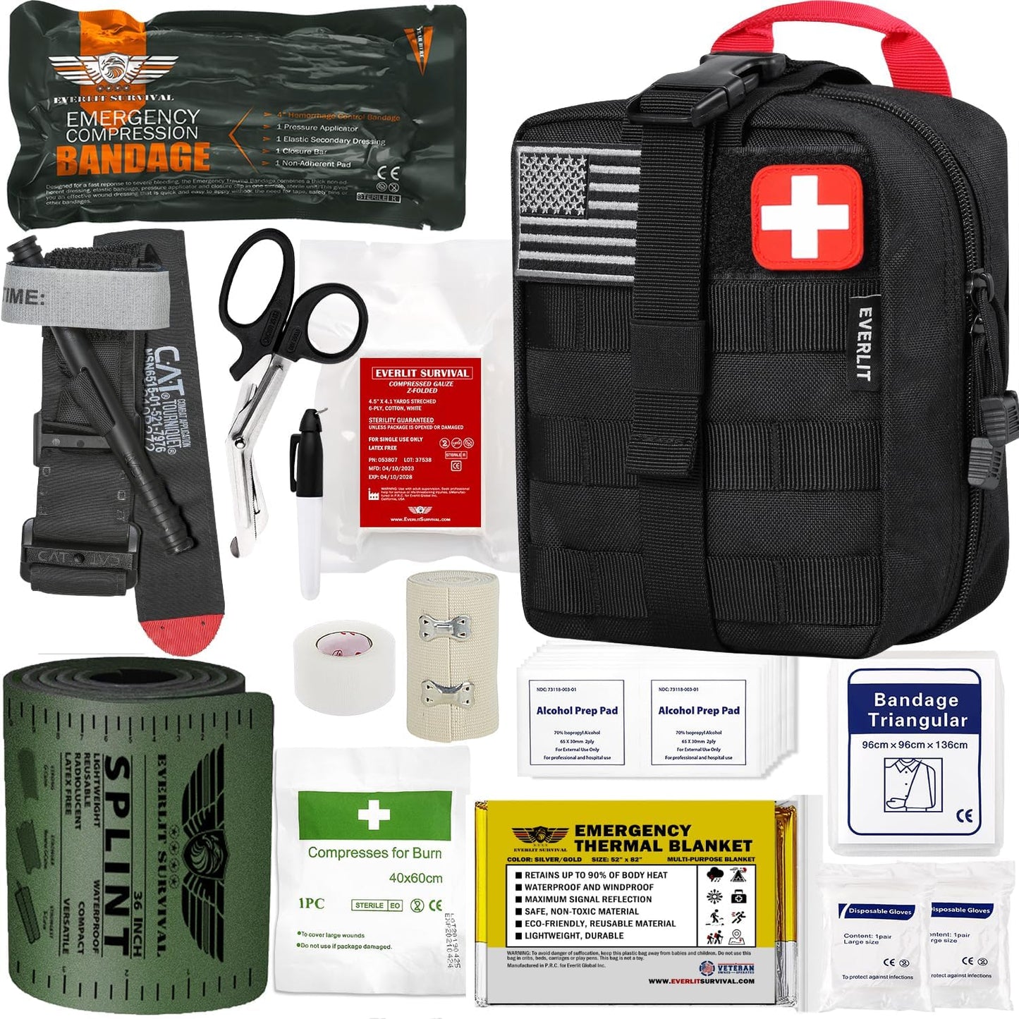 EVERLIT Emergency Trauma Kit for First Aid Response and Control
