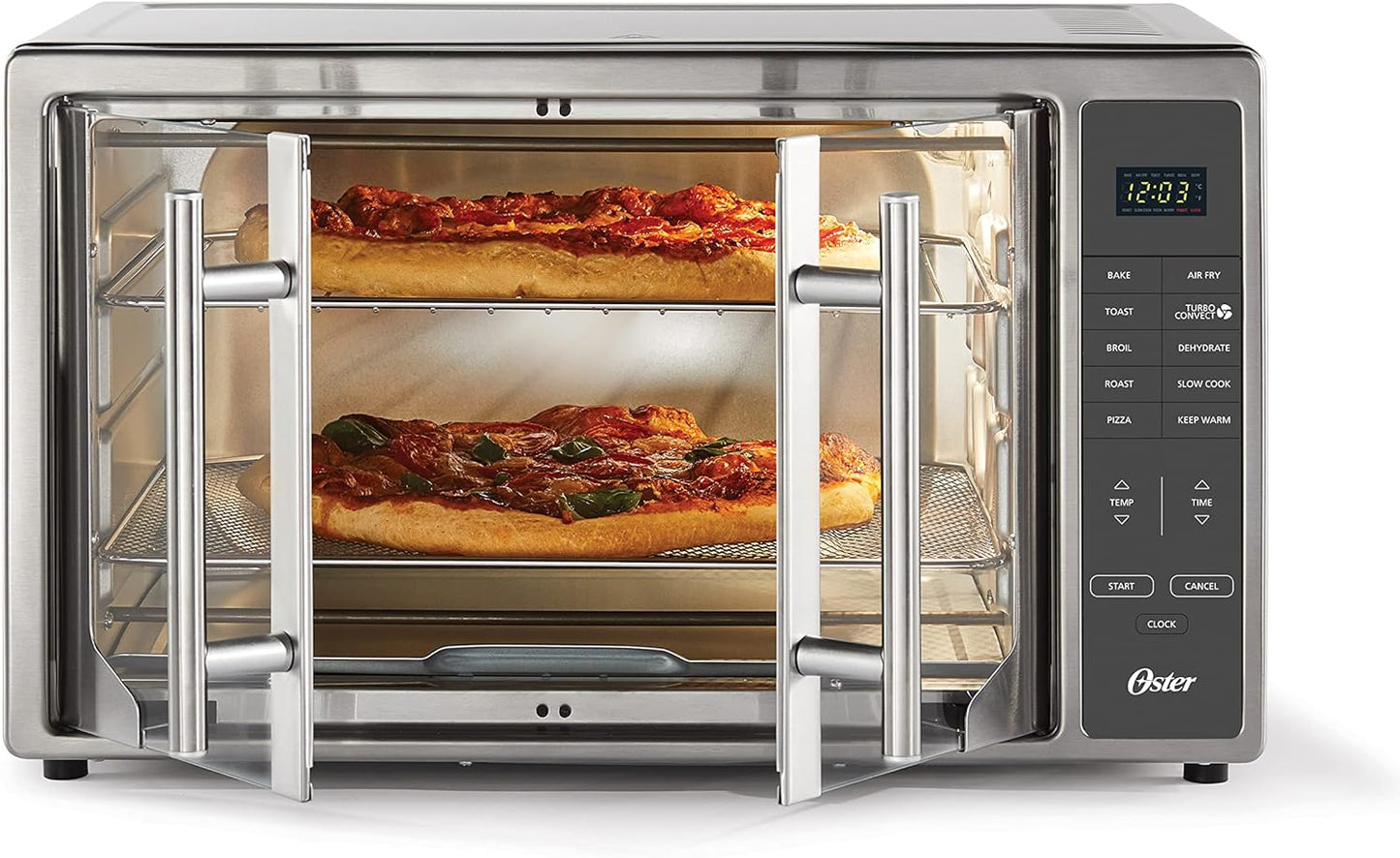 Oster XL Air Fryer Oven - Bake 2 Pizzas Effortlessly!