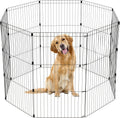 IRIS USA 42in 8-Panel Metal Pet Playpen - Sturdy Indoor Outdoor Fence
