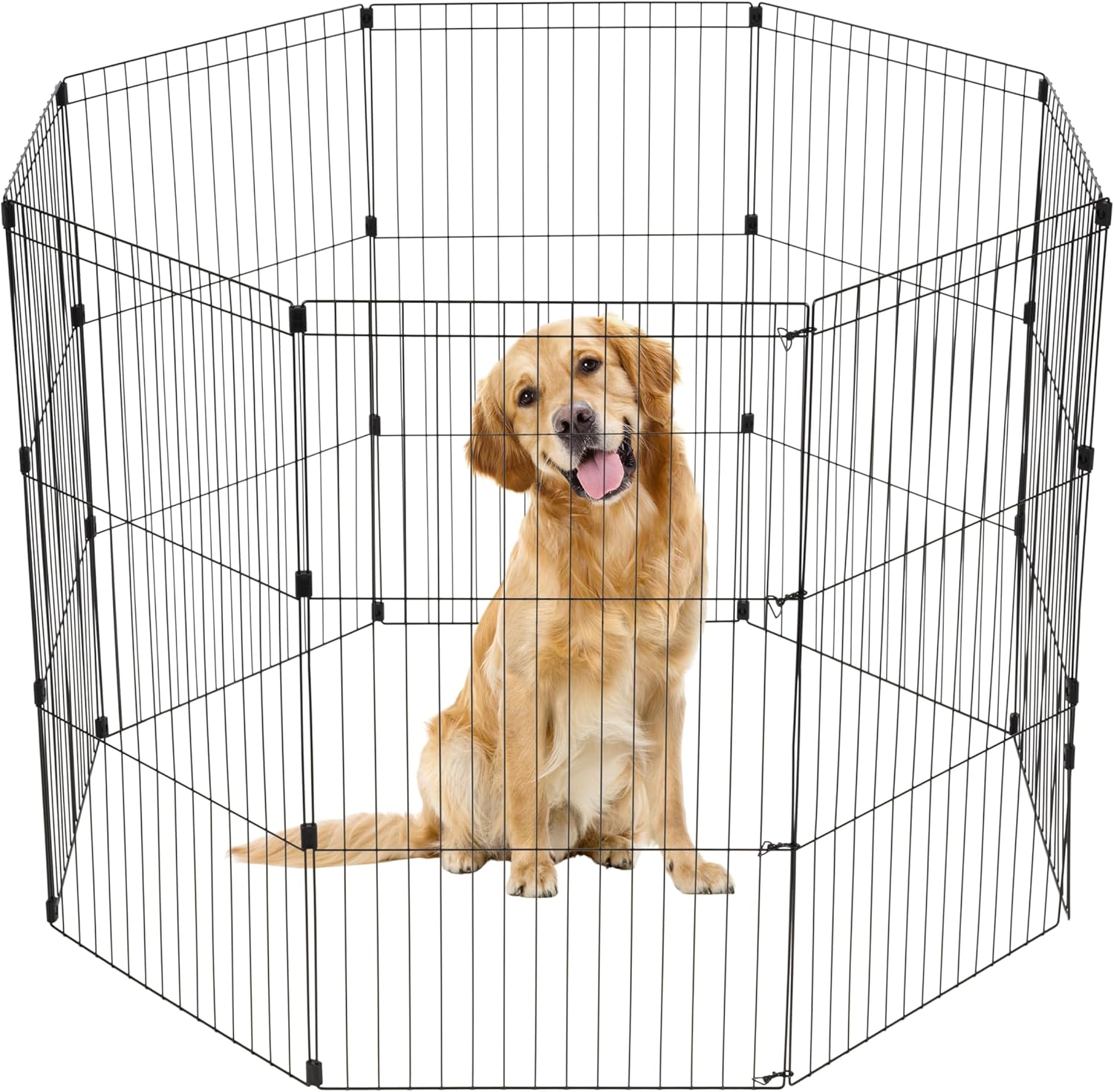 IRIS USA 42in 8-Panel Metal Pet Dog Playpen for Indoor/Outdoor
