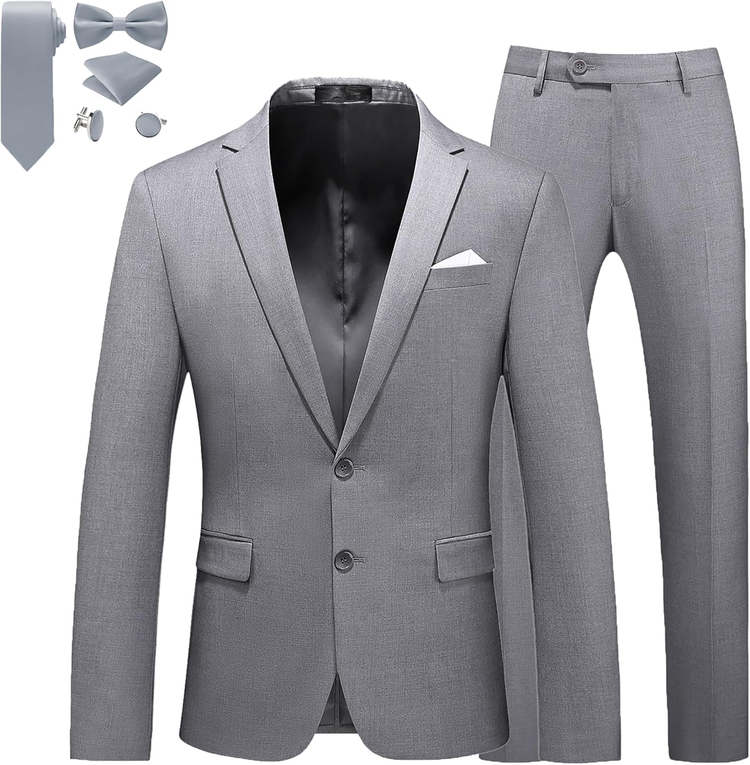 MOGU Mens Slim Fit Suit Tuxedo for Prom Business Wedding Dance