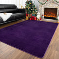 Przemy Washable 6x9 ft Dark Purple Memory Foam Area Rug - Ultra Soft