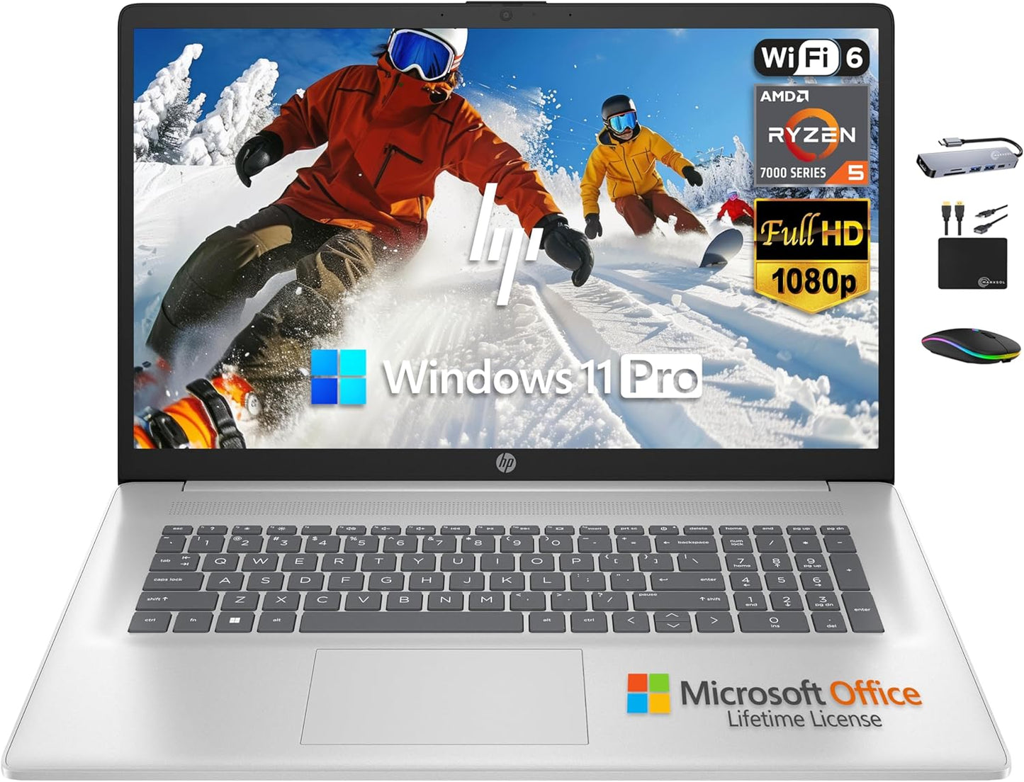 HP 17 Pavilion Laptop with 17.3 FHD Display and Ryzen 5 Power