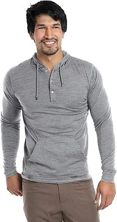 Men's Merino Wool Long Sleeve Henley by Woolly Clothing Co