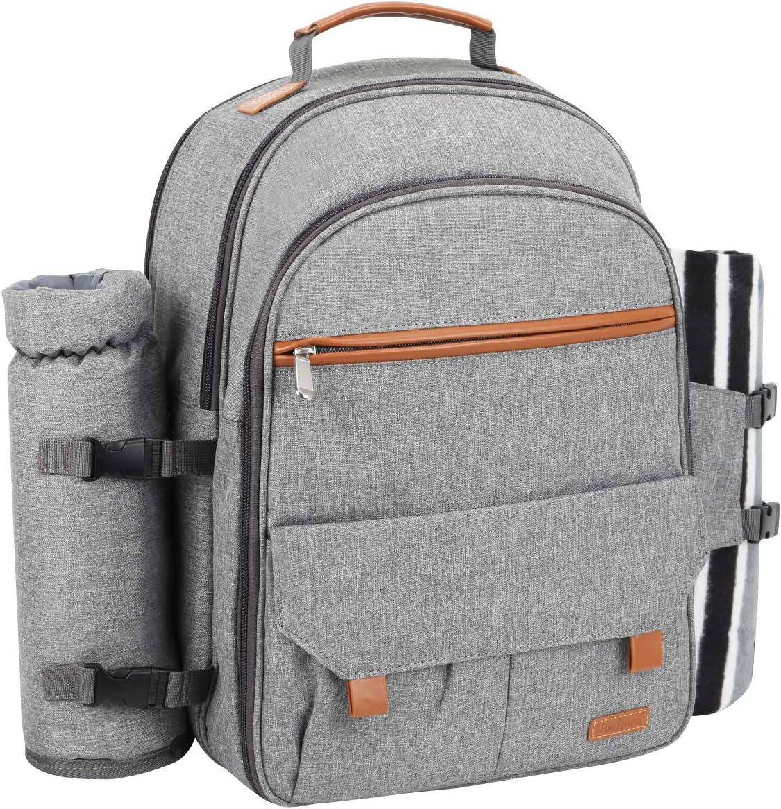 Sunflora Picnic Backpack for 4 with Blanket and Cooler Pouch