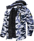 TACVASEN Men's Winter Skiing Jacket - Insulated Fleece Parka Double