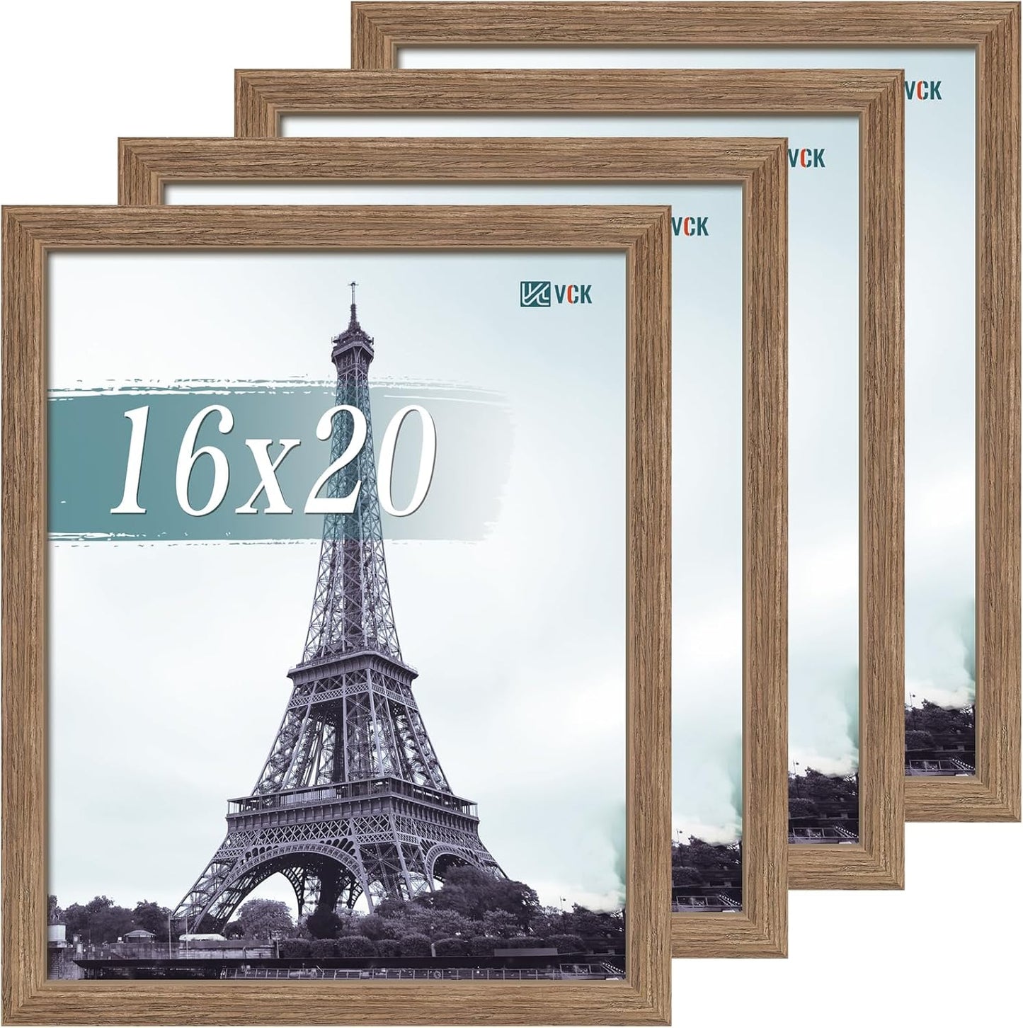 VCK 16x20 Picture Frame Set of 4 - Walnut Wood Frames