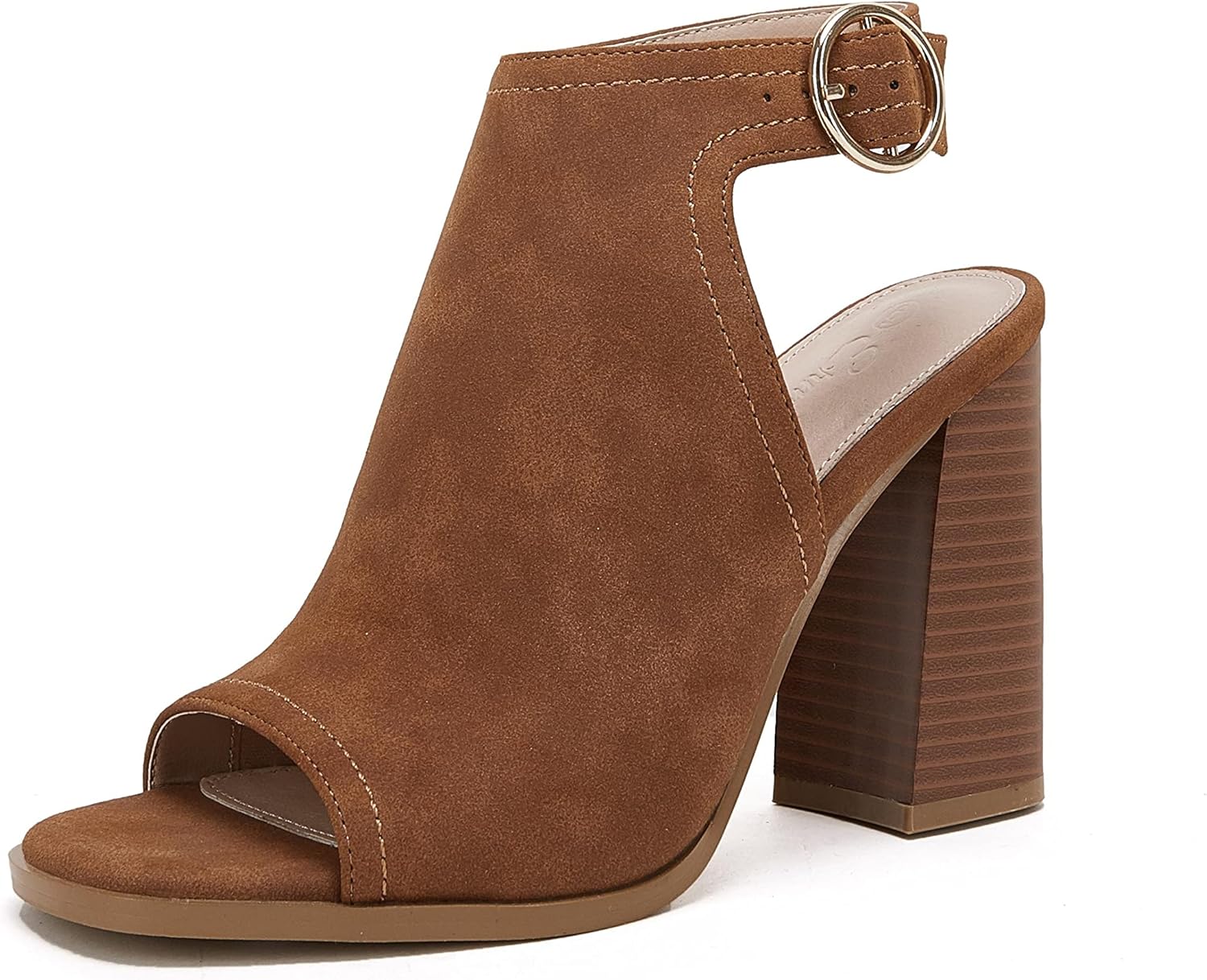 Ermonn Womens Cutout Peep Toe Stacked Heeled Sandals Review
