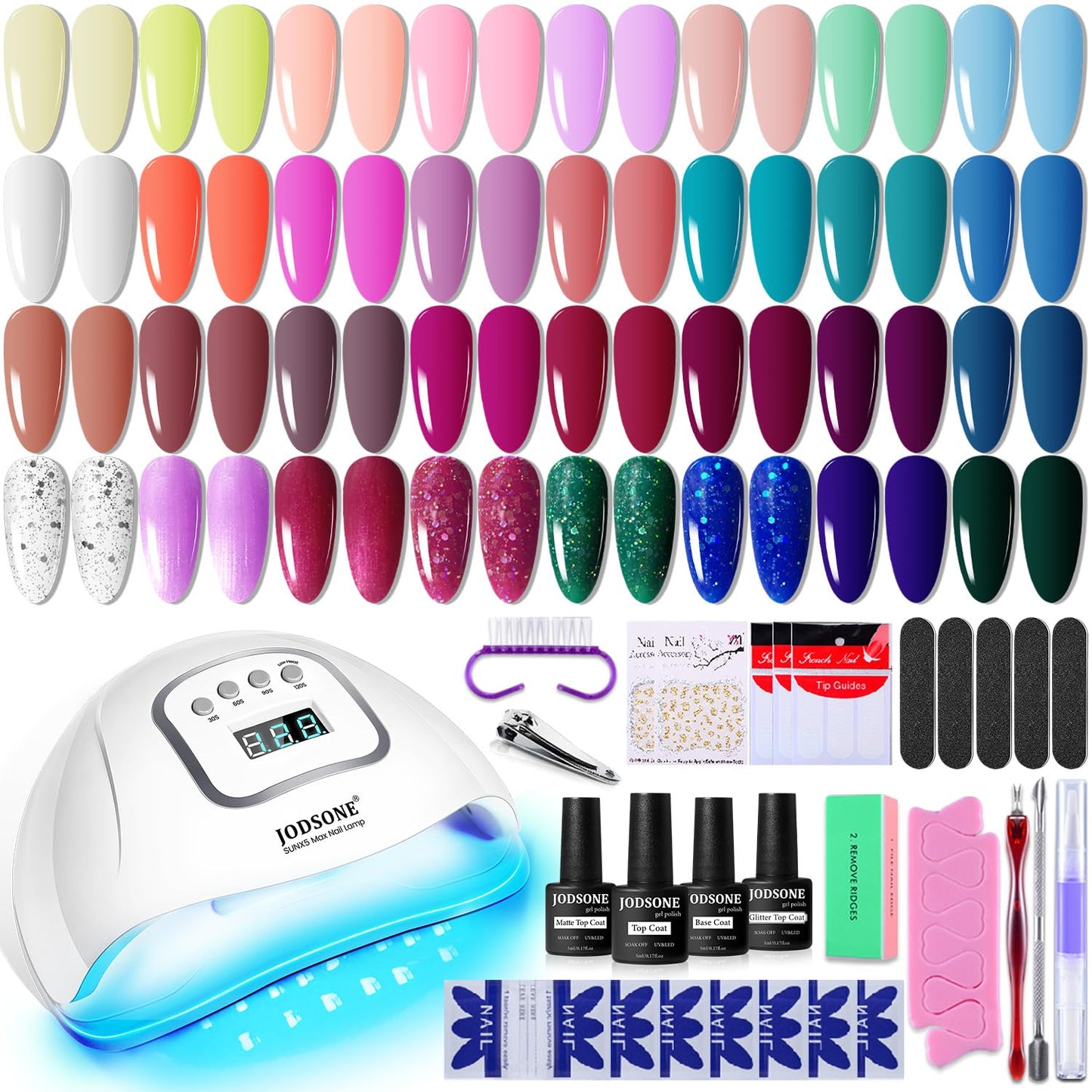 JODSONE Gel Nail Polish Kit with 32 Colors for DIY Manicure