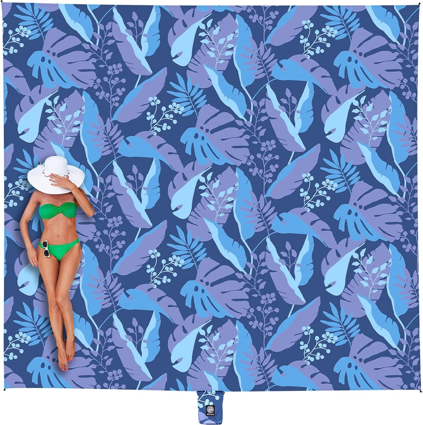 WEKAPO Beach Blanket Waterproof Sandproof Oversized Mat
