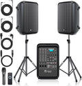 Portable All-in-One 2-Way PA System Suitcase Design - 300W Sound