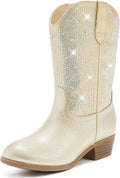 Rhinestone Sparkly Girls Cowgirl Boots - Pointed Toe Low Heel