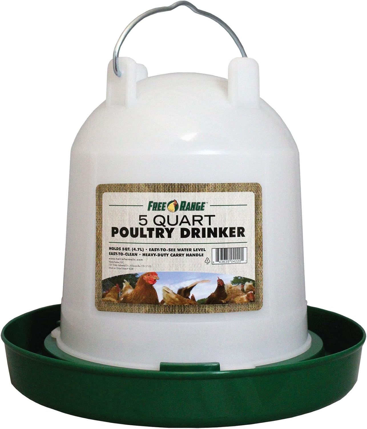 Harris Farms 5 Quart Poultry Drinker - Quench Your Flock's Thirst!