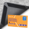 Rug Tape Non Slip 48 PCS Reusable Double Sided Rug Pads - Secure Rugs