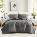 Kienna Quilt Set Double Sided Stitching Design - Lightweight Coverlet