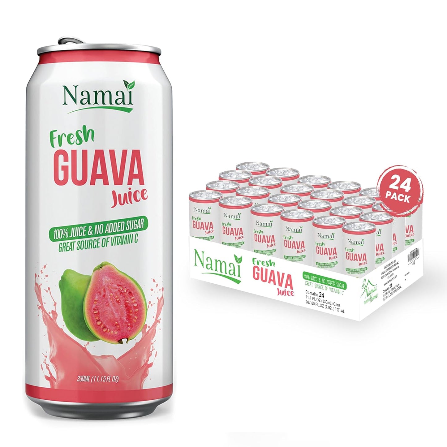 Pure Guava Juice - 100% Natural, No Added Sugar, Pack of 24