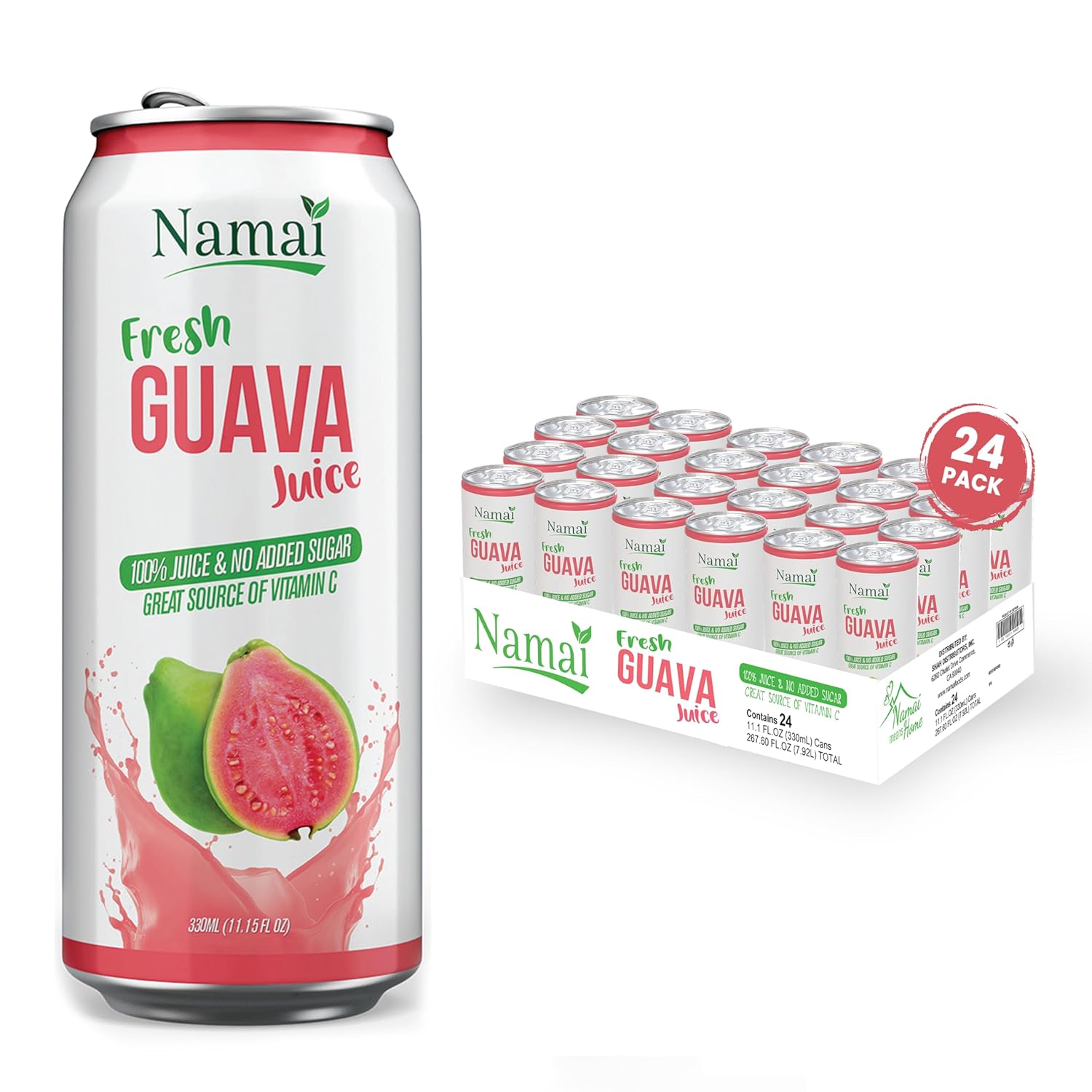 Pure Guava Juice - 100% Natural, No Added Sugar, Pack of 24