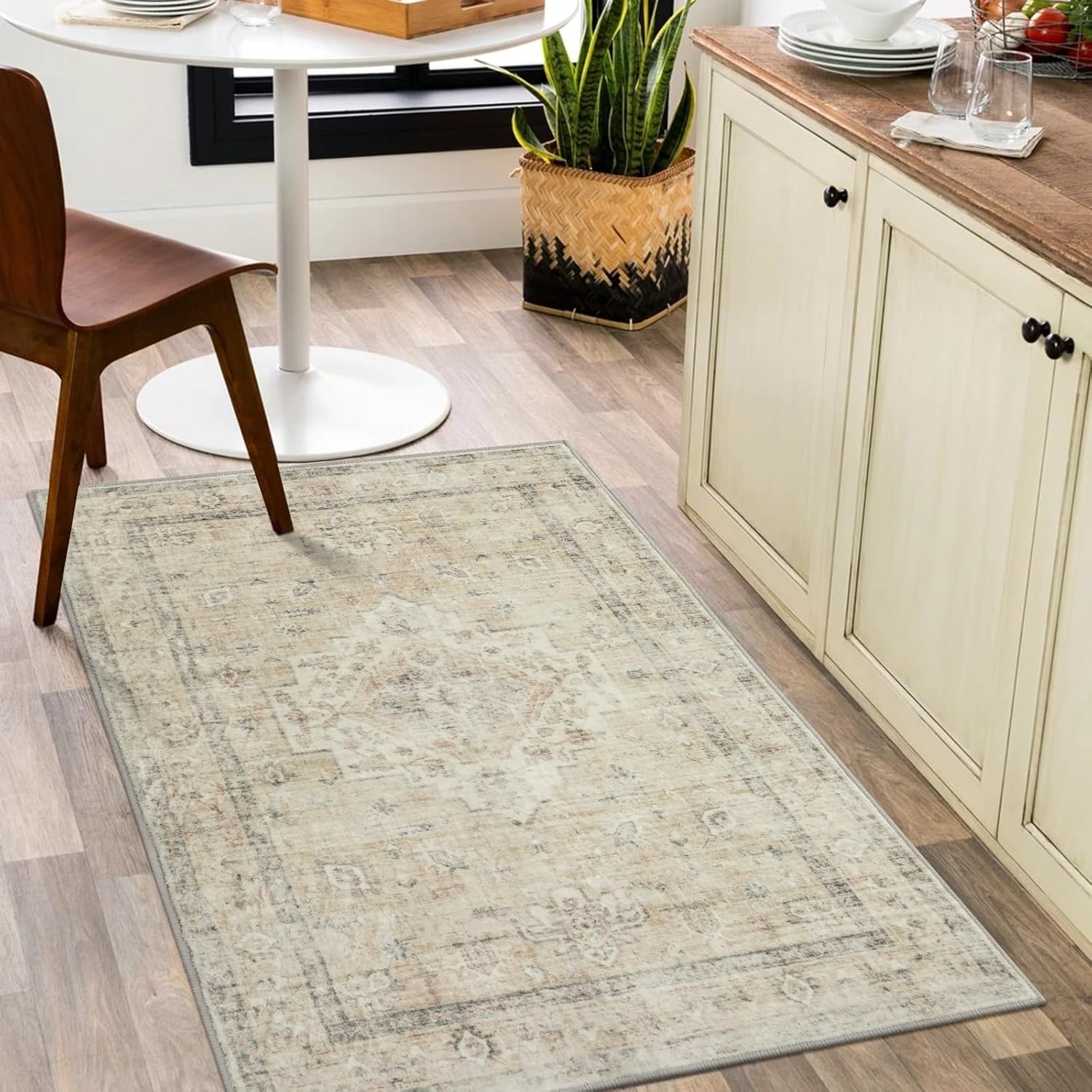 LIVEBOX Entryway Rug 3x5 Non-Slip Washable Area Rug for Home