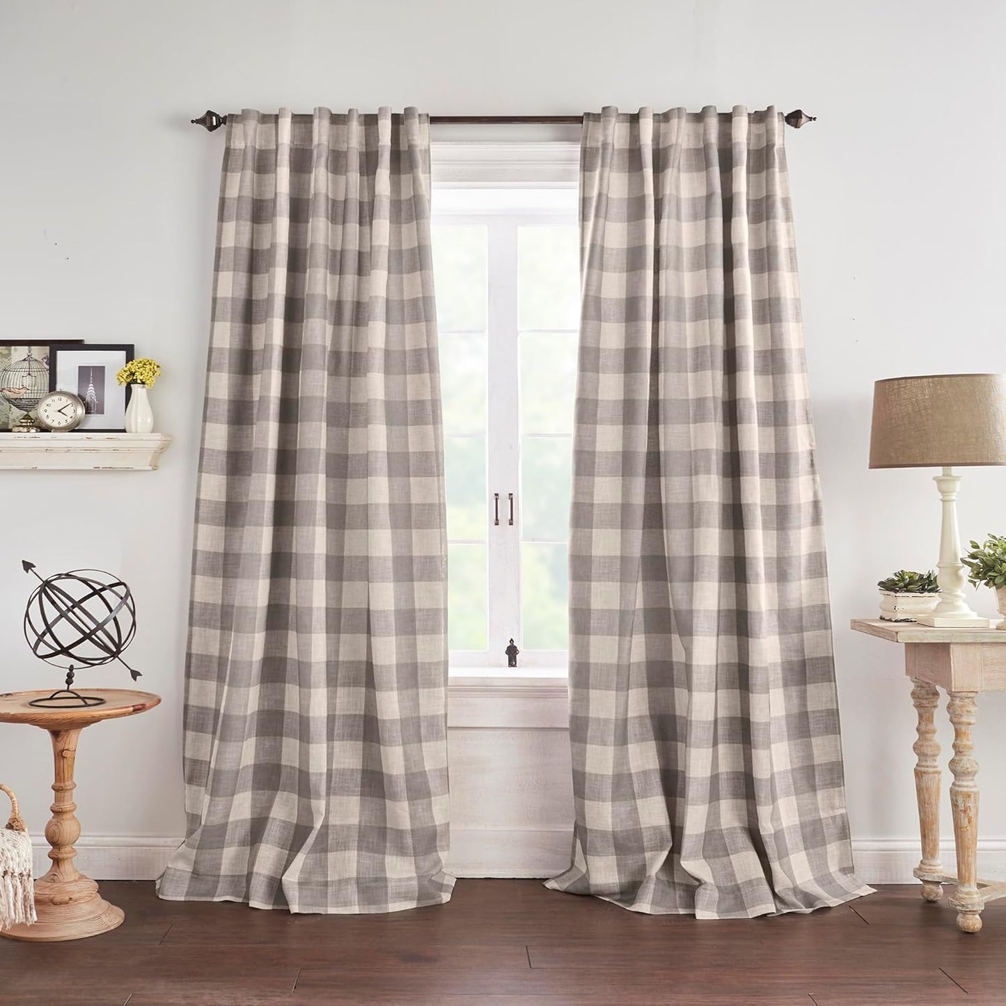 Buffalo-Check Blackout Window Curtain for Rustic Home Decor