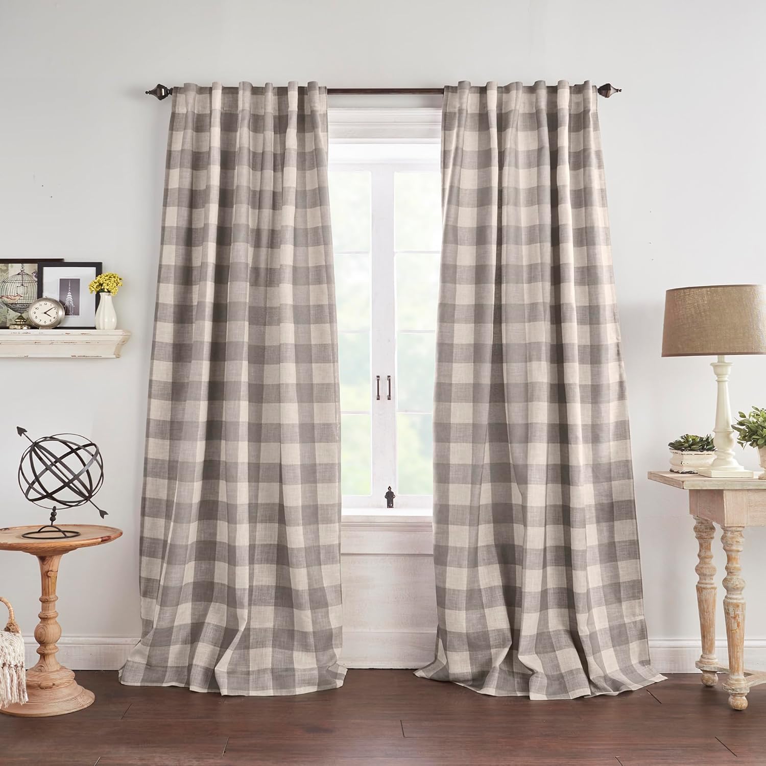 Buffalo-Check Blackout Window Curtain for Rustic Home Decor