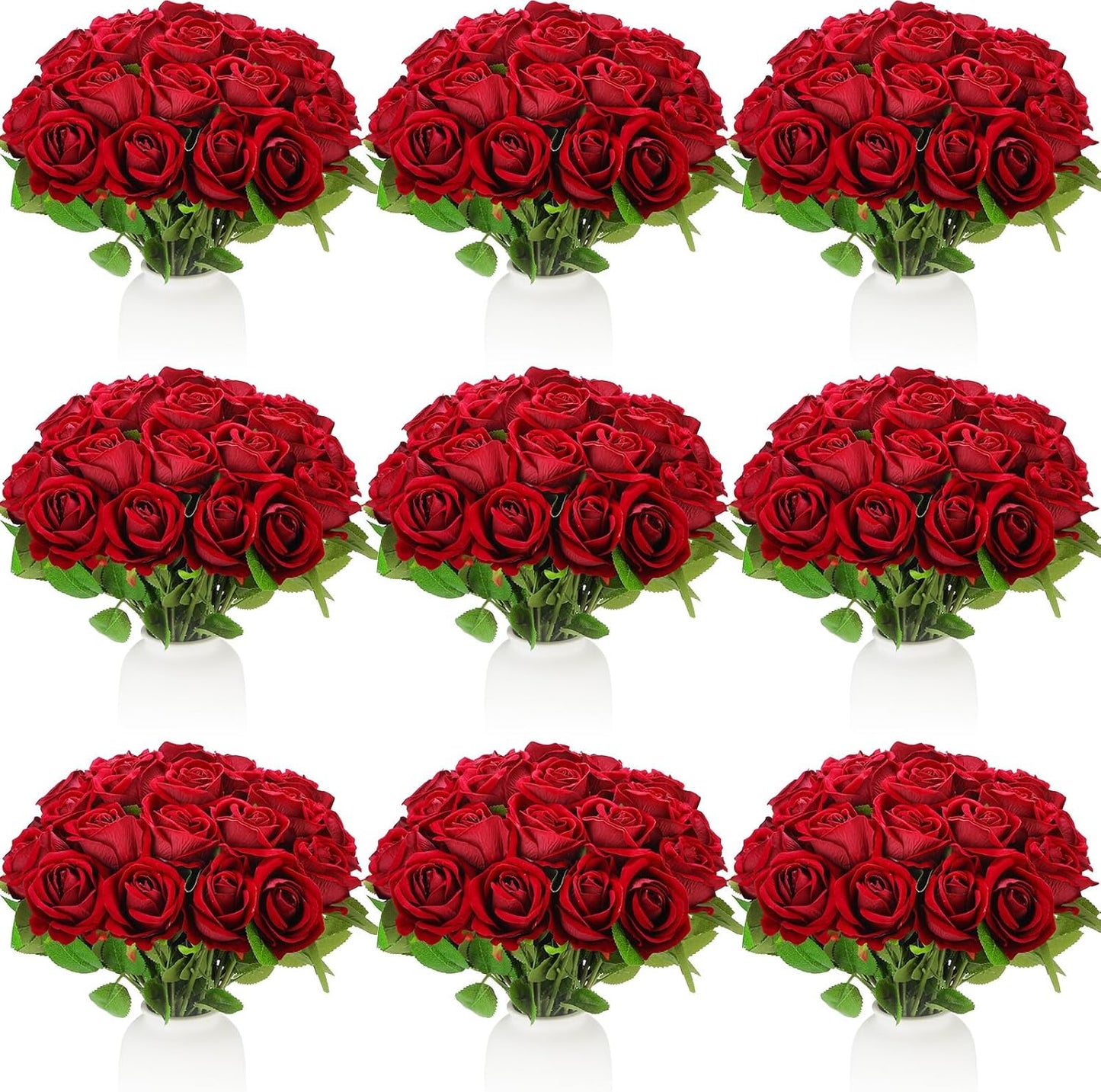 100 Pieces Artificial Roses Flowers Bulk for Wedding Decor