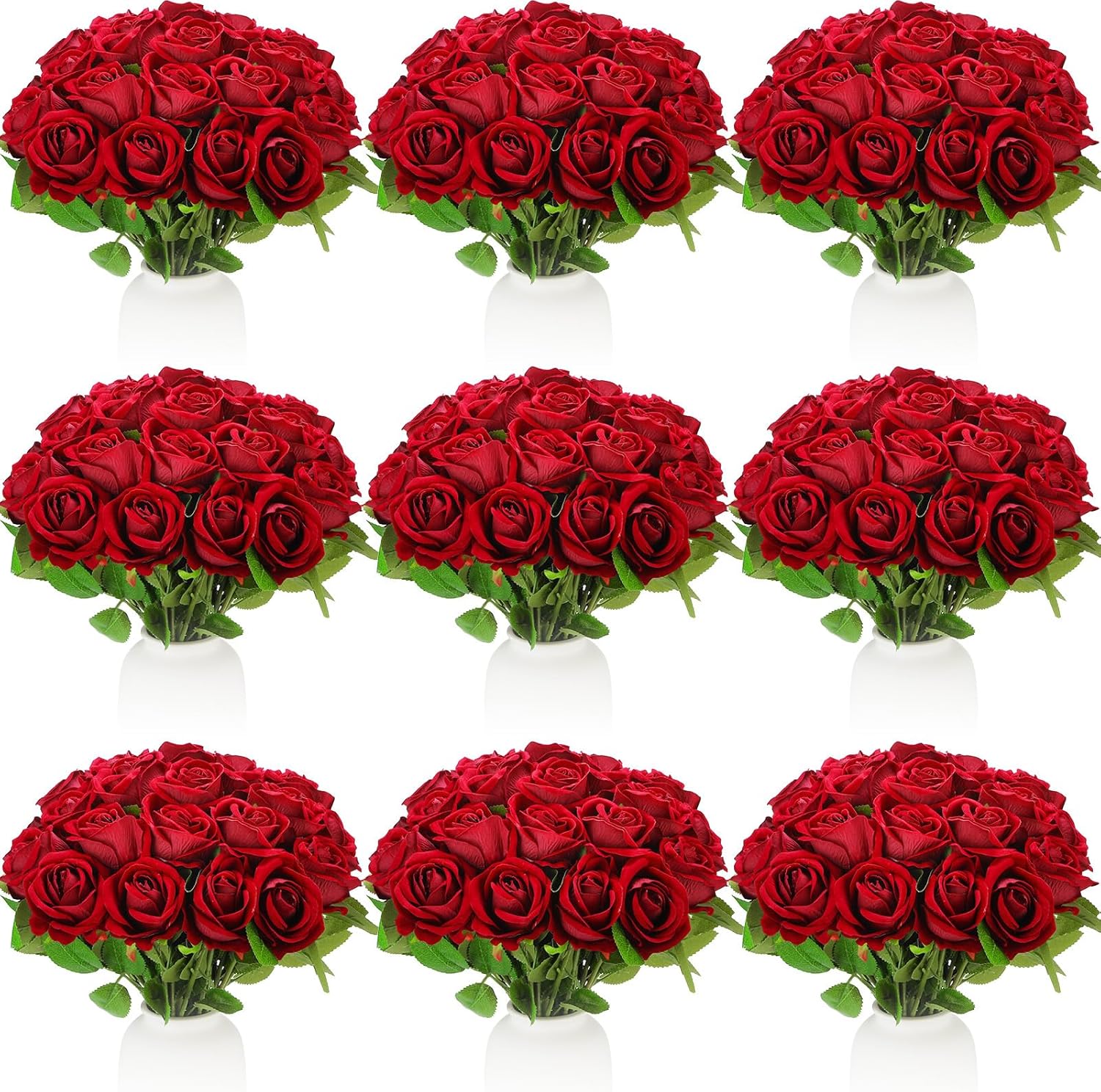 100 Pieces Artificial Roses Flowers Bulk for Wedding Decor