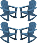 Modern Rocking Adirondack Chair Set of 4 - Weatherproof Navy