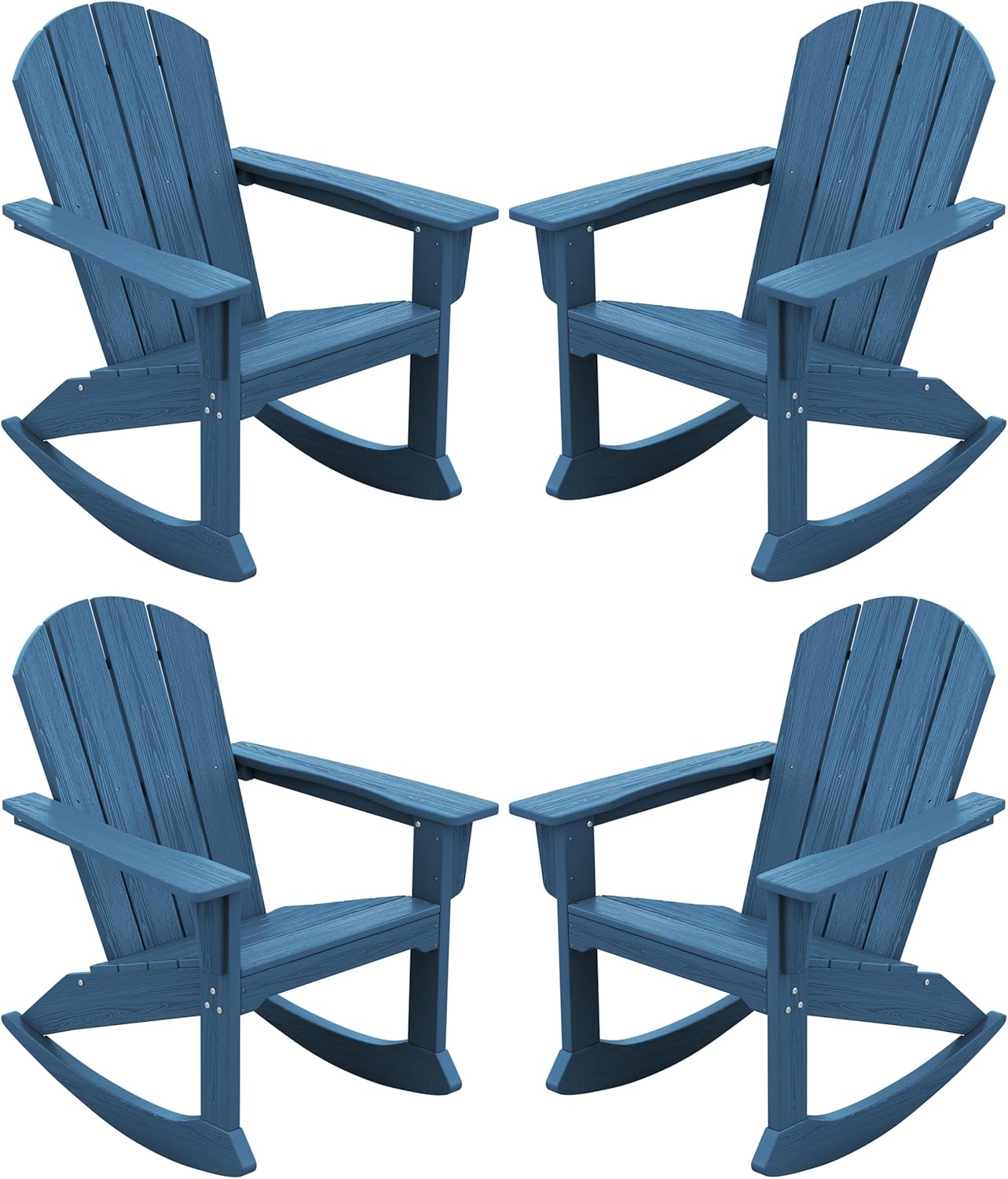 Modern Rocking Adirondack Chair Set of 4 for Indoor Outdoor Use