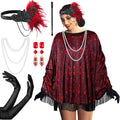 1920s Flapper Costume Accessories Set for Women - Complete 6 Pc Set