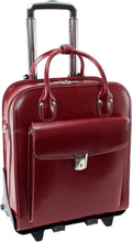Leather 15ft Wheeled Ladies Laptop Briefcase - Detachable Trolley