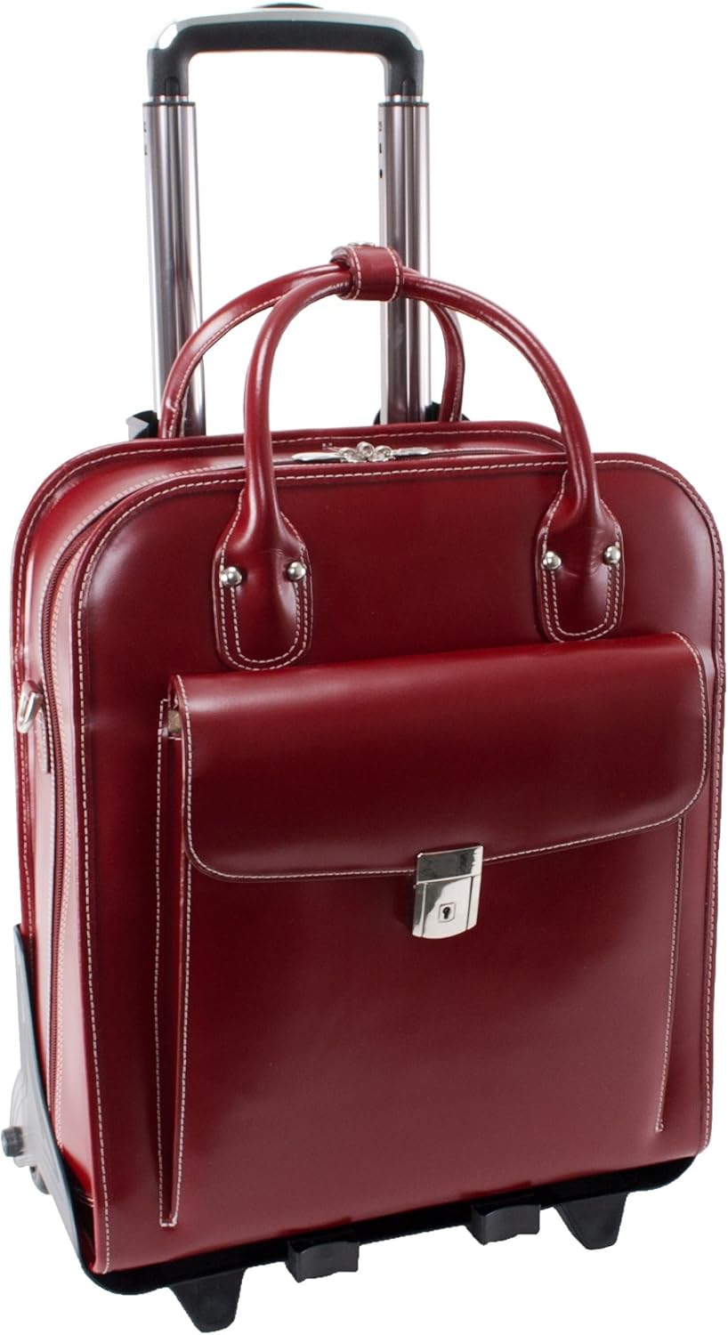 McKlein LA Grange 15in Leather Detachable Wheeled Briefcase Bag