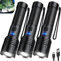 KINGCAESAR 3 Pack Rechargeable Flashlights 90,000 High Lumens - Bright