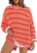 Panadila Womens Striped Sweater Set Oversized Lounge Set