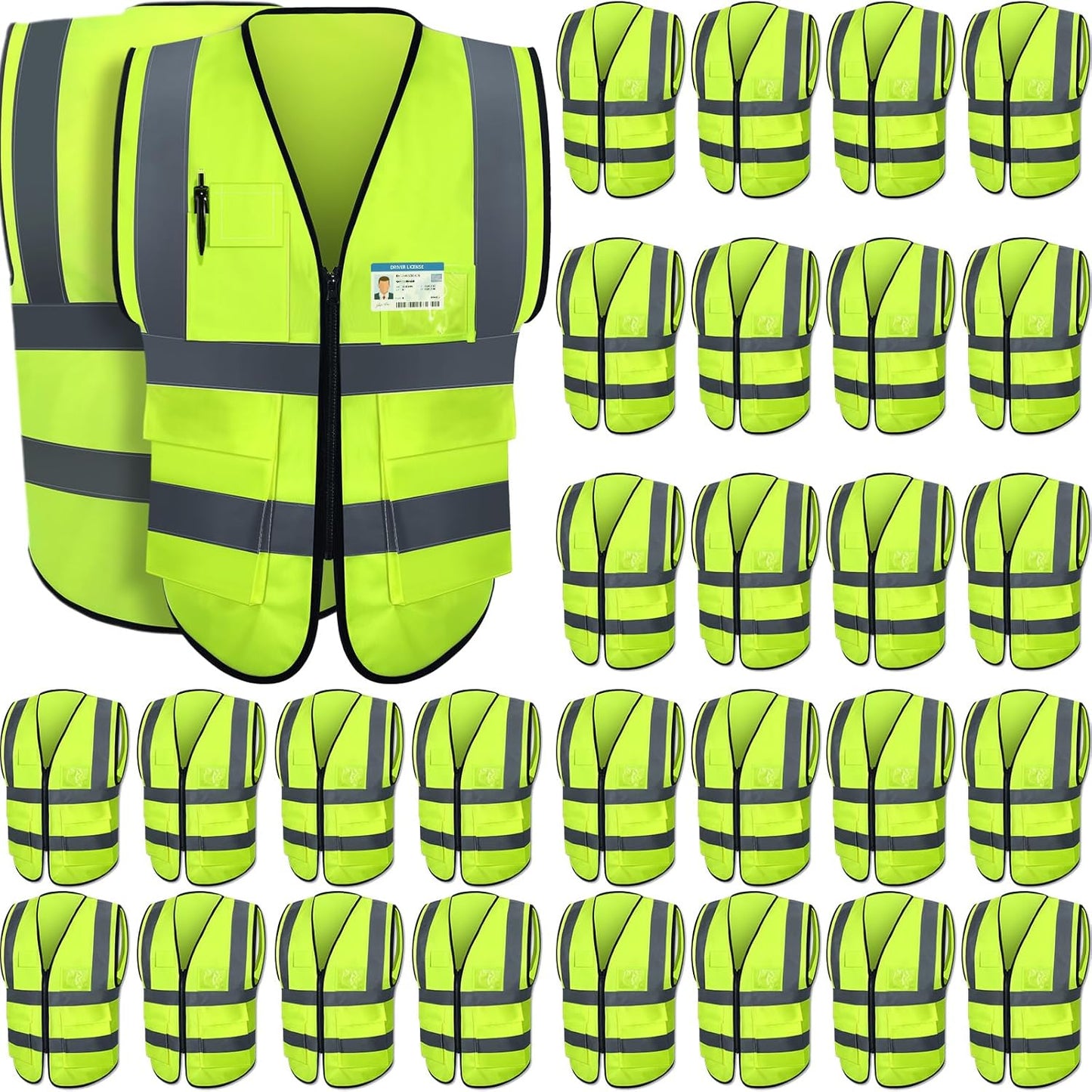 30 Pack Reflective Safety Vest for High Visibility Work Use