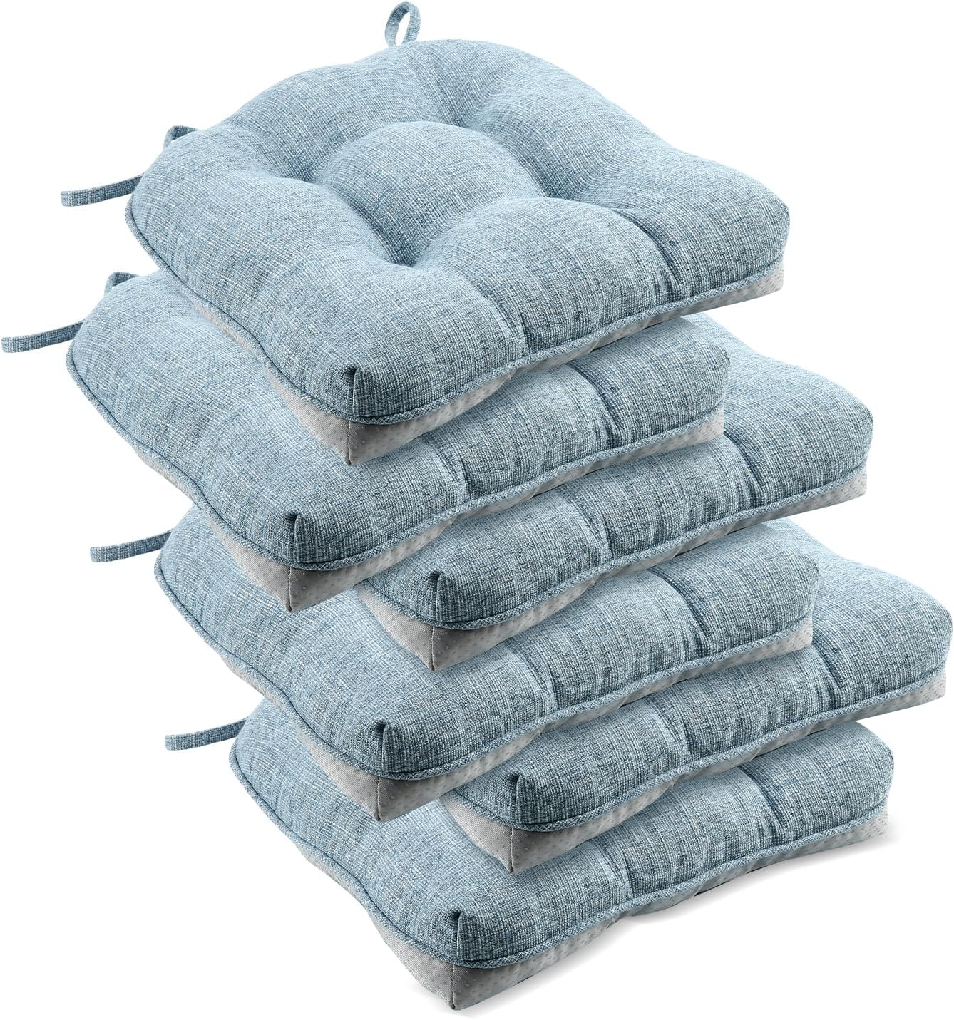 Downluxe Indoor Chair Cushions for Dining Chairs, Light Blue
