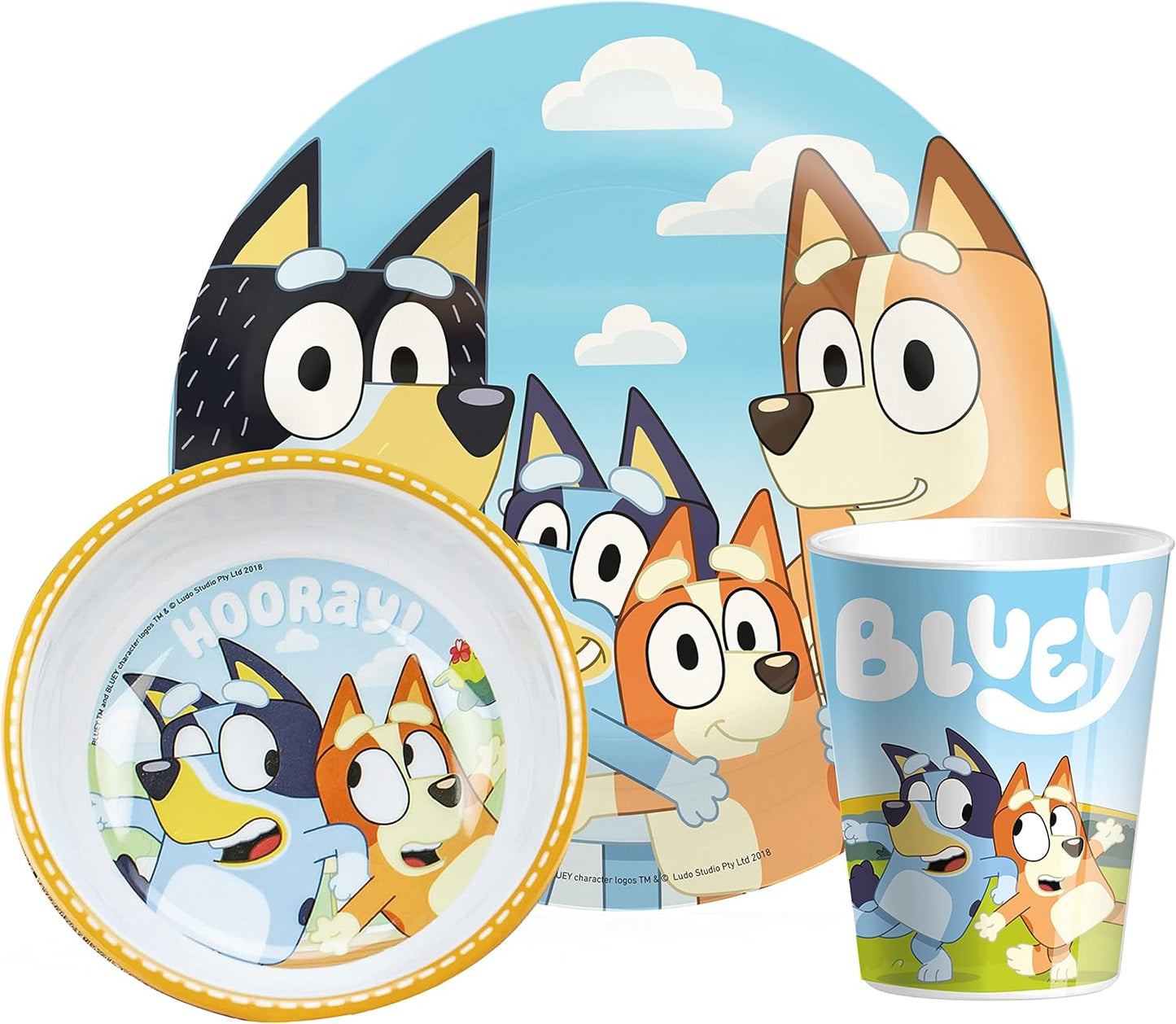 Zak Designs Bluey Kids 3-Pc Dinnerware Set - Durable & Non-BPA