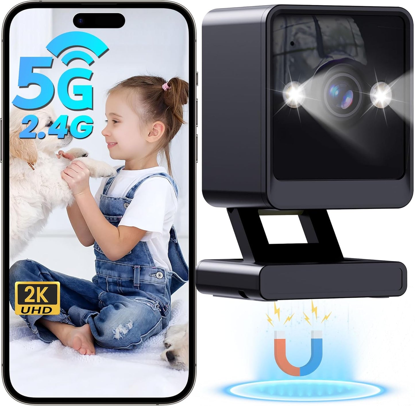 Smart Home Security Camera: Color Night Vision & Siren