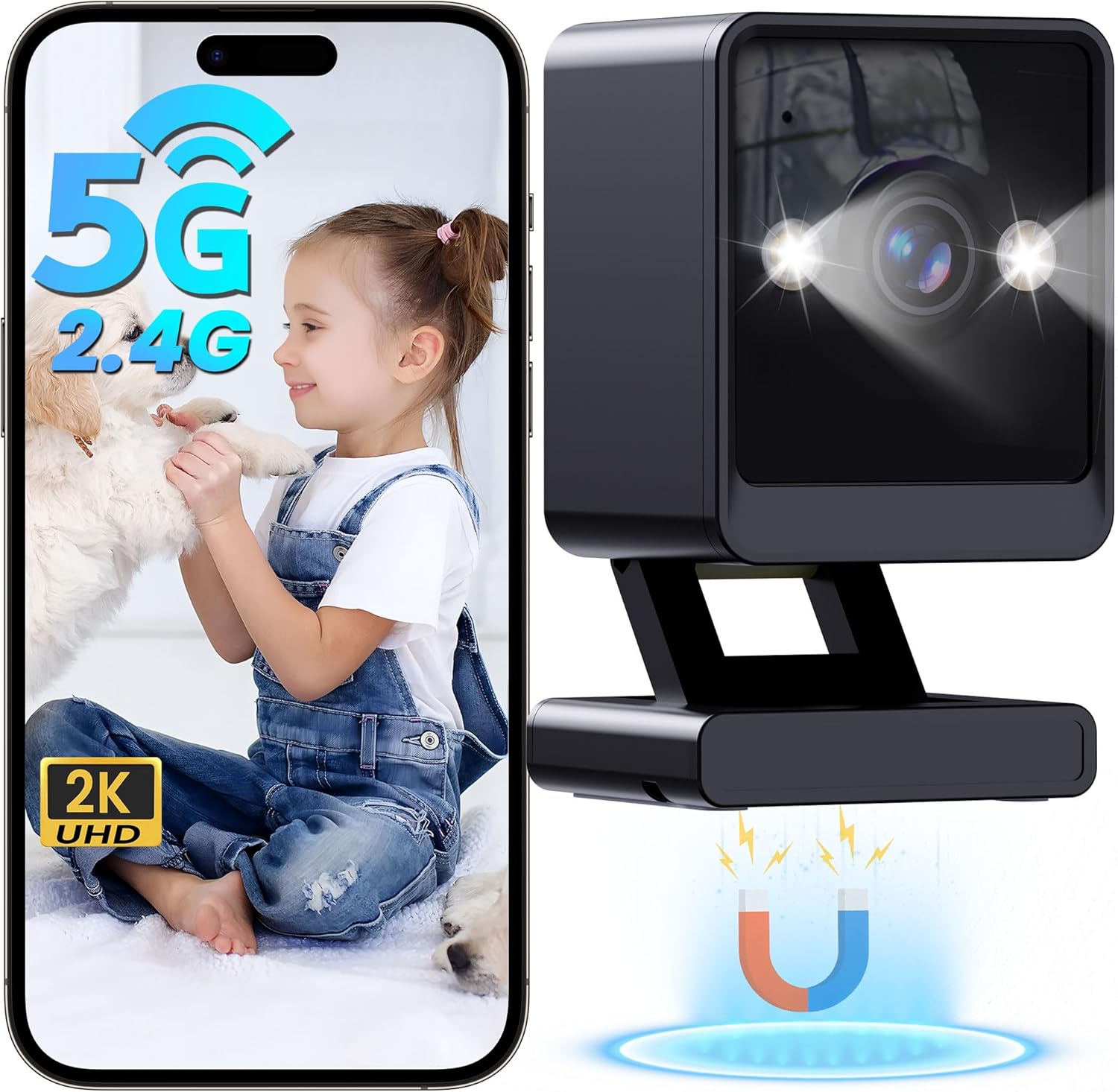 Smart Home Security Camera: Color Night Vision & Siren